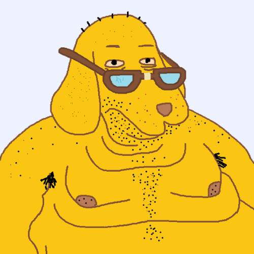 The $JANNY mascot, a yellow dog wearing sunglasses
